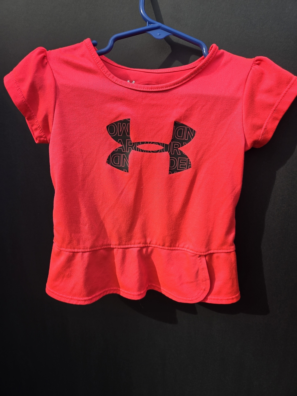 Under Armour Bright Pink Girls' Peplum Logo Tee
